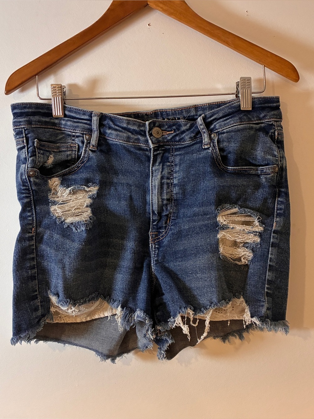 American Eagle size 14 distressed shorts.